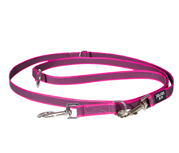 Julius-K9 Color & Gray Adjustable Super-Grip Leash 20mm