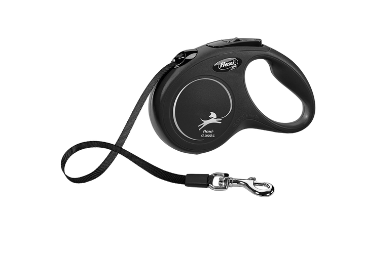 Flexi New Classic Small Tape 5m retractable dog leash in black