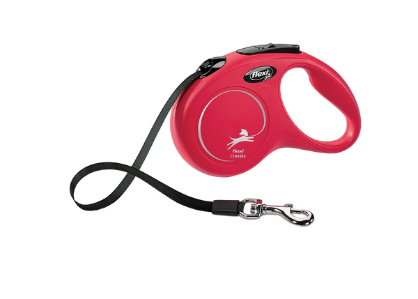 Flexi New Classic Small Tape 5m retractable dog leash in red