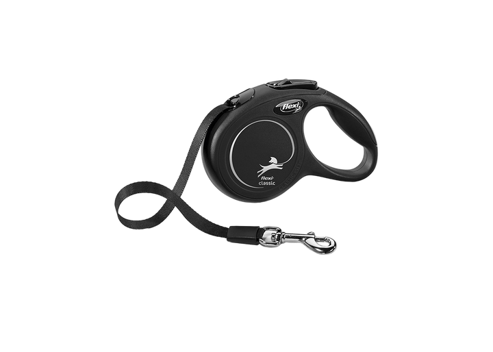 Flexi Classic XS Tape 3m retractable dog leash in black