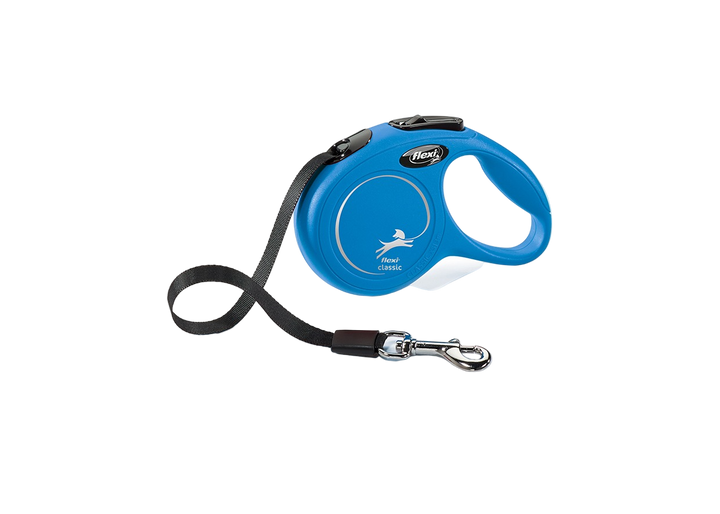 Flexi Classic XS Tape 3m retractable dog leash in blue