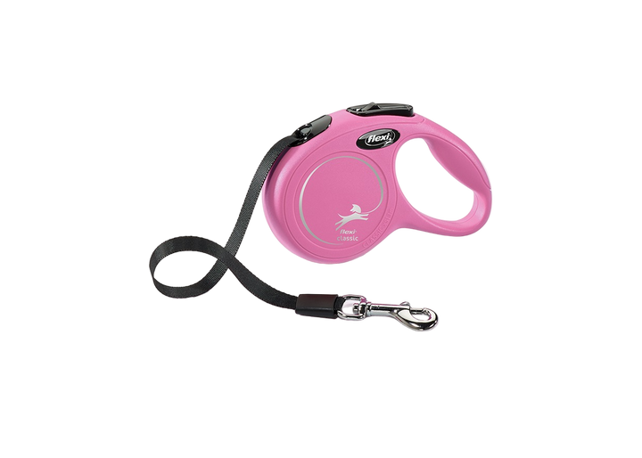 Flexi Classic XS Tape 3m retractable dog leash in pink
